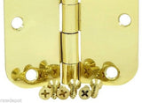 Radius Door Hinge Polished Bright Brass US3 - 3.5"x3.5" w 5/8"