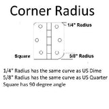 Straight Square Corner Door Hinge Brushed Satin Nickel 3.5"x3.5"